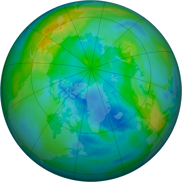 Arctic ozone map for 12 October 1980
